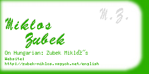 miklos zubek business card